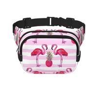 Summer Tropical Flamingo and Pineapple Print Stylish and Practical Waist Bag,Adjustable,Perfect for Travel,and Outdoor Activities