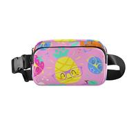 Summer Tropical Fruit Pineapple Cartoon Cute Fashion Waist Bag Fanny Pack for Men Women Multipurpose Running Belt Bag Waist Pack with Adjustable Strap for Workout Running Hiking