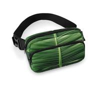 Summer Tropical Leaf Full Printed Fanny Pack,Zipper Belt Bag Cute Crossbody Bag Hip Bum Bag with Adjustable Strap