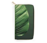 Summer Tropical Leaf Leather Wallet, Bifold Stylish Wallets, Credit Card Holder for Passport Covers, Purse Passport Bag for Men Women