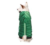 Summer Tropical Leaf Print Dog Hoodie Sweatshirt For Small Dogs, Warm, Soft And Breathable Pet Clothes, Easy To Wear Jumper For Winter And Fall Warm