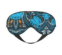 Summer Tropical Leaves Printing Reversible Design Sleep Mask, Ideal for Camping, Meditation & Shifts, Snug Fit,No Light Leakage