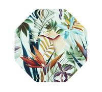 Summer Tropical Leavesprint Leather Placemats Set Of 6 Heat Resistant Non-Slip Place Mats Washable Decorative Kitchen Table Mats For Dining