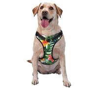 Summer Tropical Plants Watercolor No Pull Dog Harness Adjustable Reflective Oxford Easy Control Medium Large Dog Harness