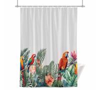 Summer Tropical Shower Curtain for Bathroom, Palm Tree with Parrot Waterproof Cloth Fabric Bathroom Accessories Set with 12 Rust Proof Plastic Hooks, 36” x 72”