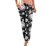 summer trousers for women uk petite Hippie Bohemian Ladies Yoga Pants High Waist Baggy Patterned Tie Dye Elephant Beach Harem Trouser Holiday Casual Pyjamas Bottoms Thai Indian Gypsy Festival Clothes