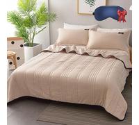 Summer Ultimate Cooling Blanket, Cooling Blanket Child/Single/Queen/King/Full Size, Double-Sided Fabric Breathable Light Soft Cooling Cooling Pad for Hot Sleepers (Brown, Queen (1.8m X 2.21m))