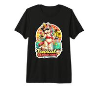 Summer Unicorn Tropical Only Beach Sunset Premium T-Shirt
