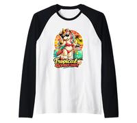 Summer Unicorn Tropical Only Beach Sunset Raglan Baseball Tee