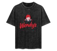 Summer Unisex T-Shirt Wendys Fast Food Restaurant Soft Pure Cotton T-Shirt Black M