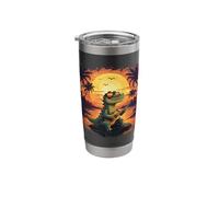 Summer Vacation Alligator Crocodile Beach Sunset Tropical Stainless Steel Insulated Tumbler