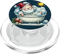 Summer Vacation For Teachers Lazy Dad Spa Gnome In Bathtub PopSockets PopGrip for MagSafe