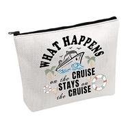 Summer Vacation Makeup Bag What Happen On The Cruise Stay On The Cruise Cosmetic Bag Cruise Lover Gift (Cruise Stays -b)