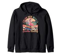Summer Vacation Reading Book Colourful Cute Flamingo Bookworm Zip Hoodie