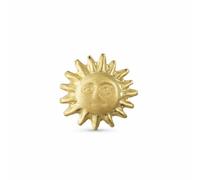 Summer Vacation Solar Beach Fun Celestial Sunburst Sun 1 Piece Stud Earring Screw Back For Women Teens Genuine Yellow Gold