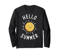 Summer Vacation Typography Beach Sunset Hello Summer Long Sleeve T-Shirt