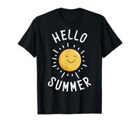 Summer Vacation Typography Beach Sunset Hello Summer T-Shirt
