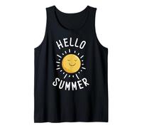 Summer Vacation Typography Beach Sunset Hello Summer Tank Top