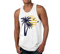 Summer Vests for Men UK Boys Summer Beach Hawaii Printed Vest Mens Fashion Casual Beach Seaside 3D Printed Round Neck Sleeveless Tank Tops Blouse Mens T Shirts