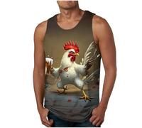 Summer Vests for Men UK Clearance,Men Cute Cat Printed Round Neck Tank Tops Holiday Beach Vacation Funny Animal Pattern Vest Gym Workout Athletic Fitness Sport Tank Top Cotton Sleeveless T-shirt S-3XL