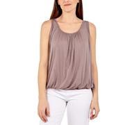 Summer Vests for Women Ladies Vest Tops Bubble Sleeveless Loose Fit Round Scoop Plain Racer Elasticated Stretchy Waist Jersey Slim Camisole T-Shirts Casual Top UK 8-14 Mocha
