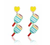 Summer Vibe Beach Dangle Earrings Flamingo Flip Flops Swim Ring Flowers Drop Earrings for Women Girls Party Holiday Gifts, Acrylic, No Gemstone