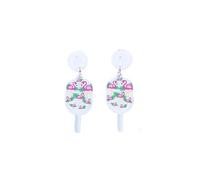 Summer Vibe Beach Dangle Earrings Flamingo Flip Flops Swim Ring Flowers Drop Earrings for Women Girls Party Holiday Gifts, Acrylic, No Gemstone