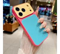 Summer Vibe Dopamine Contrast Color Phone Case for iPhone 17/16/15/14 Pro Max, Contrast Candy Color Crystal Camera Lens Liquid Silicone Case (Style C,17Pro)