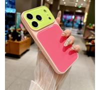 Summer Vibe Dopamine Contrast Color Phone Case for iPhone 17/16/15/14 Pro Max, Contrast Candy Color Crystal Camera Lens Liquid Silicone Case (Style B,14pro)