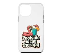 Summer Vibe Poolside Is My Therapy Flamingo Drink Beach Fun Case for iPhone 12 mini