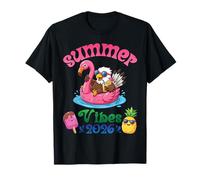 Summer Vibes 2026 Eagle with Flamingo Float Beach Trip T-Shirt