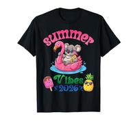 Summer Vibes 2026 Koala with Flamingo Float Beach Trip T-Shirt