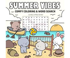 Summer Vibes: A Cozy Coloring & Word Search Book