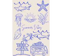 Summer Vibes Blue Coastal 6x9 Journal - 120 Pages, Beach-Inspired for Gratitude, Reflection, Planning & Daily Updates: A calm, fun notebook for summer thoughts, intentions, and everyday writing