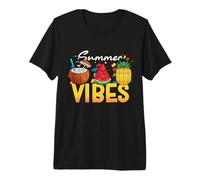 Summer Vibes Brick Builder Building Block Coconut Pineapple Premium T-Shirt