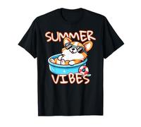 Summer Vibes Corgi Cute Dog Relaxing in Kiddie Pool Graphic T-Shirt
