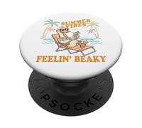 Summer Vibes Feelin’ Beaky Funny Goose Pun Humor Animal PopSockets Adhesive PopGrip