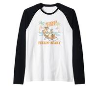 Summer Vibes Feelin’ Beaky Funny Goose Pun Humor Animal Raglan Baseball Tee