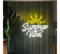 Summer Vibes Neon Sign Custom Hello Summer Led Light Bar Pub Wall Decor Beach Vacation Light Holiday Neon Art Beach Signs