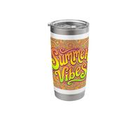 Summer Vibes Psychedelic Groove Retro Typography Apparel Stainless Steel Insulated Tumbler