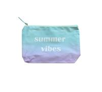 Summer Vibes Waterproof Travel Toiletry Bag, Orange and Blue Gradient Design, Ideal for Beach and Personal Effects, blue, Classic