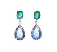 Summer Water Drop Glass Crystal Pendant Women Drop Earrings