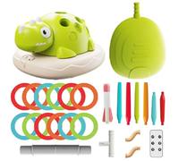 Summer Water Toys, 4-in-1 Turtle Water Sprinkler for Kids Includes Launch-Rocket, Toss-Rings and Jumping Game, 360° Rotating Summer Toys with 4 Play Modes for Boys Girls Outdoor