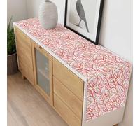 Summer Watercolor Style Table Runner 13x108 inch Red Ocean Coral Cotton Linen Dining Table Runner Ideal for Dresser Kitchen Coffee Tables - Machine Washable