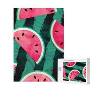 Summer Watermelon Cool,300 Pieces Wooden Jigsaw Family Game Jigsaw Puzzles for Adults Teens