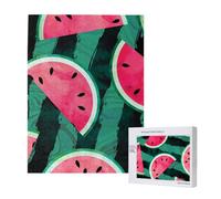 Summer Watermelon Cool,500 Pieces Wooden Jigsaw Family Game Jigsaw Puzzles for Adults Teens