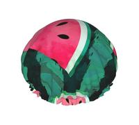 Summer Watermelon Cool,Shower Cap Nightcap Double Layer Waterproof Elastic Bath Cap Reusable Hair Cap