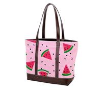 Summer Watermelon Donut-1212 Shoulder Purses for Women Large Soft Washed Leather Purses and Durable Handbags, Multicolor, 33.8x12x31cm/13.3x4.7x12.2 in