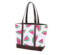 Summer Watermelon Donut-1215 Shoulder Purses for Women Large Soft Washed Leather Purses and Durable Handbags, Multicolor, 33.8x12x31cm/13.3x4.7x12.2 in