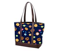 Summer Watermelon Donut-1221 Shoulder Purses for Women Large Soft Washed Leather Purses and Durable Handbags, Multicolor, 33.8x12x31cm/13.3x4.7x12.2 in